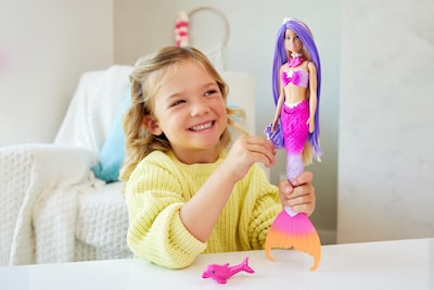 Foto 2 | Foto 2 | Muñeca Barbie Mermaid «malibu» Con Pelo Rosa Y Accesorios - Venta Internacional.