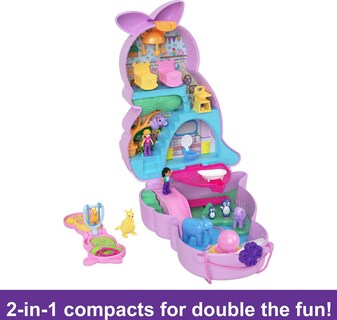 Foto 5 | Foto 5 | Set De Juguete De Viaje Polly Pocket 2 En 1 Con Animales Y 2 Muñecas - Venta Internacional.
