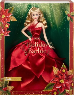 Foto 6 | Foto 6 | Muñeca Barbie Signature Holiday Blonde 2022 Con Vestido Rojo - Venta Internacional.