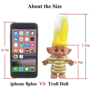 Foto 4 | Foto 4 | Muñeca Troll Yintlilocn Vintage De 7.5 Pulgadas Con Pelo Amarillo De Pvc - Venta Internacional.