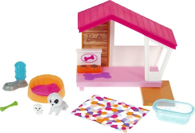 Foto 1 | Foto 1 | Miniset De Juego Barbie Con 2 Cachorros De Mascota, Caseta De Perro Y Accesorios - Venta Internacional.