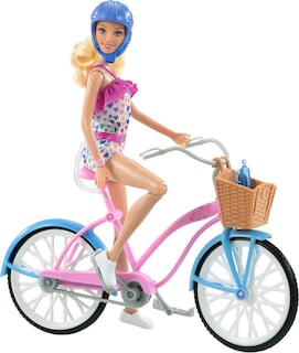 Foto 1 | Foto 1 | Set De Muñeca Barbie Y Bicicleta Con Accesorios, Mameluco Arcoíris Rubio - Venta Internacional.