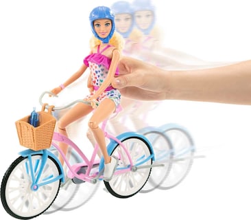 Foto 2 | Foto 2 | Set De Muñeca Barbie Y Bicicleta Con Accesorios, Mameluco Arcoíris Rubio - Venta Internacional.