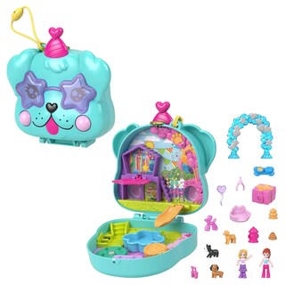 Foto 1 | Foto 1 | Compact Playset Polly Pocket Doggy Birthday Bash Con Muñecas - Venta Internacional.