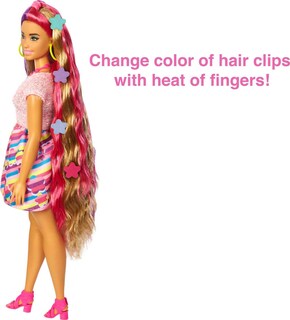 Foto 5 | Foto 5 | Muñeca Barbie Con Diseño De Flores Con 21 Cm De Pelo De Fantasía - Venta Internacional.