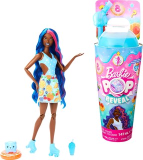 Foto 1 | Foto 1 | Muñeca Barbie Pop Reveal Con Aroma A Ponche De Frutas Con Pelo Azul, 8 Sorpresas - Venta Internacional.