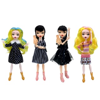 Foto 1 | Foto 1 | Set Dolls Addams Friends De 4 X 23 Cm De Alto, Hecho Para Mover A Los Niños - Venta Internacional.