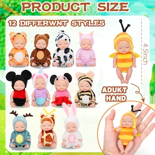 Foto 2 | Foto 2 | Set De Minimuñecas Para Bebés, 12 Unidades, 11 Cm, Con Ropa De Animales Para Niños - Venta Internacional.