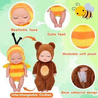 Foto 4 | Foto 4 | Set De Minimuñecas Para Bebés, 12 Unidades, 11 Cm, Con Ropa De Animales Para Niños - Venta Internacional.