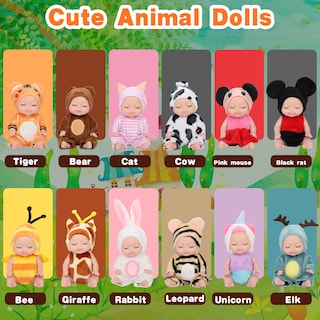 Foto 7 | Foto 7 | Set De Minimuñecas Para Bebés, 12 Unidades, 11 Cm, Con Ropa De Animales Para Niños - Venta Internacional.