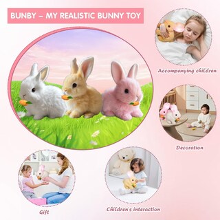 Foto 3 | Foto 3 | Toy Bunny Betterlife Bunbi Realistic Para Niños, Marrón Y Blanco - Venta Internacional.