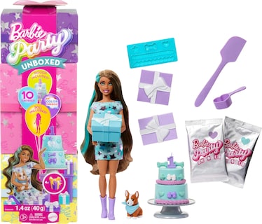 Foto 1 | Foto 1 | Muñeca Barbie Party, Sin Caja, Con Accesorios, Serie De Cumpleaños Para Mascotas - Venta Internacional.