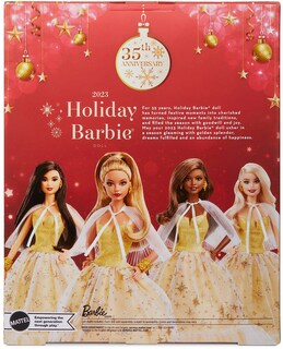 Foto 6 | Foto 6 | Muñeca Barbie Signature Holiday 2023 Con Vestido Dorado, 35 Aniversario. - Venta Internacional.