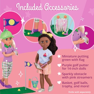 Foto 3 | Foto 3 | Set De Minigolf Con Purpurina Para Niñas Con Puntajes Que Brillan Para Muñecas De 36,8 Cm - Venta Internacional.