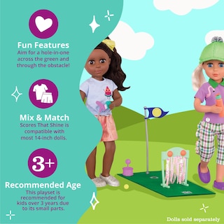 Foto 4 | Foto 4 | Set De Minigolf Con Purpurina Para Niñas Con Puntajes Que Brillan Para Muñecas De 36,8 Cm - Venta Internacional.