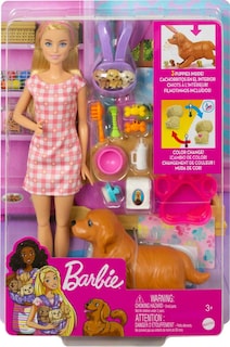 Foto 6 | Foto 6 | Cachorros Recién Nacidos De Barbie Doll & Pets Con Muñeca Rubia Y Accesorios - Venta Internacional.