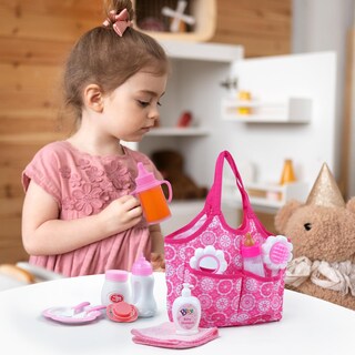 Foto 5 | Foto 5 | Set De Alimentación Para Muñecas Babeside Con Bolsa De Pañales, Biberones, 15 Unidades - Venta Internacional.