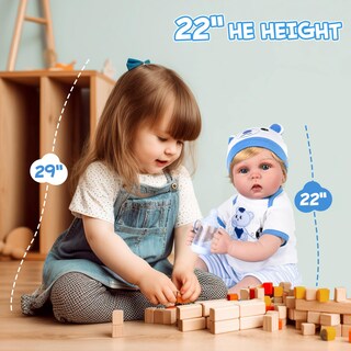 Foto 5 | Foto 5 | Muñeco Aori Real Life De 55 Cm Para Niño Recién Nacido Realista Con Accesorios - Venta Internacional.