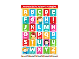 Póster Didáctico Grande: Abc en Inglés Fabi y Sofi Multicolor de 50 X 70 cm