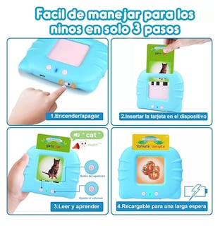 Foto 2 | Foto 2 | Juguetes Educativos Tarjetas Alfabetizacion Español e Ingles Azul