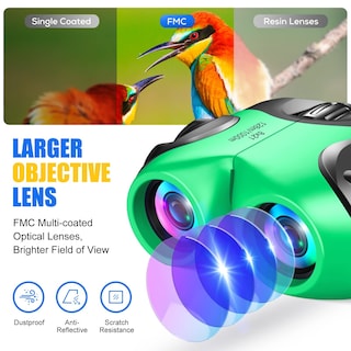 Foto 4 | Foto 4 | Binocular ¡vamos! Dimy Compact A Prueba De Agua Para Niños, Color Verde - Venta Internacional.