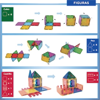 Foto 3 | Foto 3 | Juego de Bloques de Construcción Kids House Multicolor Magnéticos con 20 Piezas