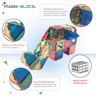 Foto 3 | Foto 3 | Juego de Bloques de Construcción Magnéticos con 104 Piezas