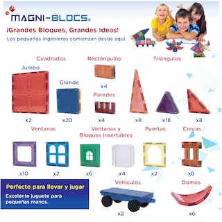 Foto 7 | Foto 7 | Juego de Bloques de Construcción Magnéticos con 104 Piezas