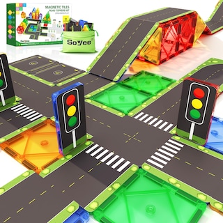 Foto 1 | Foto 1 | Venta Internacional - Juego De Azulejos Magnéticos Soyee De Building Toys Para Carretera, 56 Piezas
