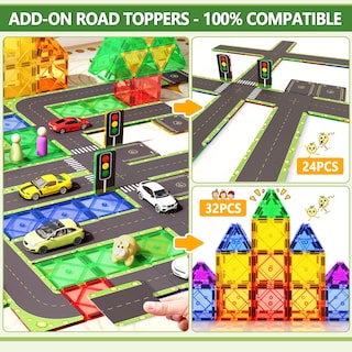 Foto 2 | Foto 2 | Venta Internacional - Juego De Azulejos Magnéticos Soyee De Building Toys Para Carretera, 56 Piezas