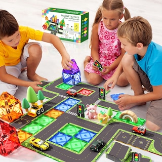 Foto 4 | Foto 4 | Venta Internacional - Juego De Azulejos Magnéticos Soyee De Building Toys Para Carretera, 56 Piezas