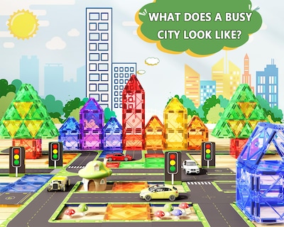Foto 5 | Foto 5 | Venta Internacional - Juego De Azulejos Magnéticos Soyee De Building Toys Para Carretera, 56 Piezas