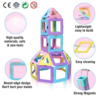 Foto 5 | Foto 5 | Venta Internacional - Set De Construcción De Azulejos Magnéticos Dumma Macaron Castle, 40 Piezas, 3 A 6 Años
