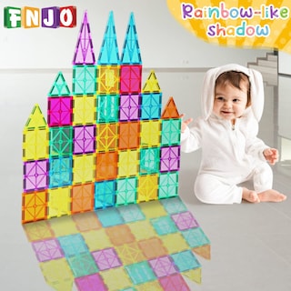 Foto 6 | Foto 6 | Bloques De Construcción Magnéticos Fnjo Magnetic Tiles 64pcs - Venta Internacional.
