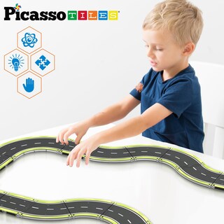 Foto 6 | Foto 6 | Set de Baldosas Magnéticas de Construcción PicassoTiles Pista de Carro 16 Piezas - Venta Internacional