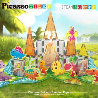 Foto 7 | Foto 7 | Juego de Construcción PicassoTiles con 30 Piezas y 8 Figuras de Dinosaurio - Venta Internacional