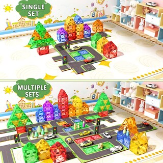 Foto 7 | Foto 7 | Juego De Azulejos Magnéticos Para Carreteras Soyee, 56 Piezas, Para Niños De Más De 3 Años - Venta Internacional.