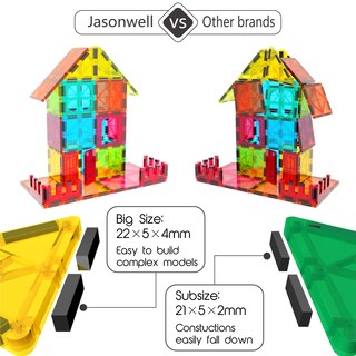 Foto 3 | Foto 3 | Set De Construcción De Azulejos Magnéticos Jasonwell Con Imán 3d Para Niños - Venta Internacional.