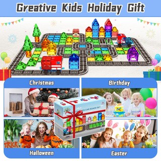 Foto 7 | Foto 7 | Set Bigshu De Magnetic Tiles Road Con Camión Para Niños Mayores De 3 Años - Venta Internacional.
