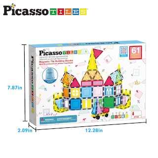 Foto 7 | Foto 7 | Juego de Bloques de Construcción Magnetic Tiles Picassotiles Pt05 61 Piezas - Venta Internacional