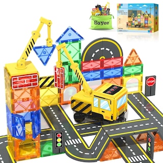 Foto 1 | Foto 1 | Baldosas Magnéticas Soyee De Construction Toys Con Crane Road 32 Unidades - Venta Internacional