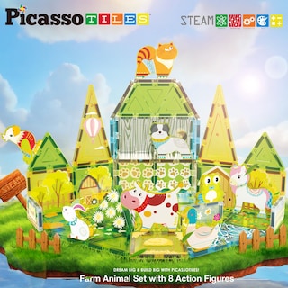 Foto 6 | Foto 6 | Juego De Juguetes Con Bloques De Construcción Picassotiles Farm Animal Con 8 Figuras - Venta Internacional.