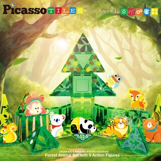 Foto 7 | Foto 7 | Bloques De Construcción Picassotiles Magnet Forest Animal Ptq16 3+ - Venta Internacional.
