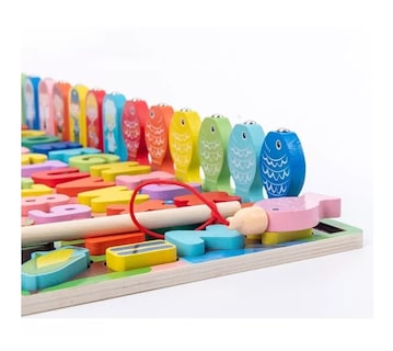 Foto 4 | Foto 4 | Tablero De Pesca Juego Educativo Letra Número Animal Para Niños, Rosa
