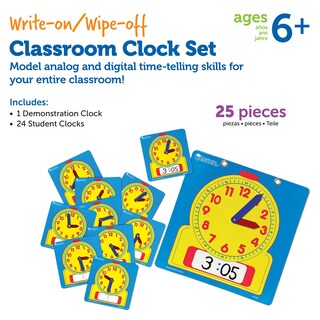 Foto 6 | Foto 6 | Set Classroom Resources Learning Resources - Relojes Para Escribir Y Borrar, 25 Unidades - Venta Internacional.