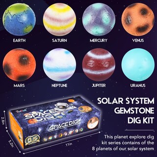 Foto 4 | Foto 4 | Venta Internacional - Kit De Excavación De Piedras Preciosas Junall De Space Dig Toy Con 8 Planetas Y 16 Gemas