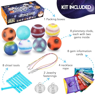 Foto 5 | Foto 5 | Venta Internacional - Kit De Excavación De Piedras Preciosas Junall De Space Dig Toy Con 8 Planetas Y 16 Gemas
