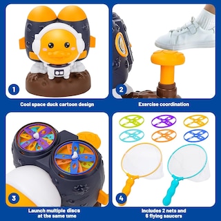 Foto 4 | Foto 4 | Lanzador Volador De Juguete Deao Space Duck Rockets Con 6 Discos Para Niños - Venta Internacional.