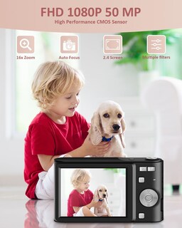 Foto 2 | Foto 2 | Cámara Digital Qumcou, 50 Mp, Fhd, 1080p, Zoom 16x, Antivibración - Venta Internacional.