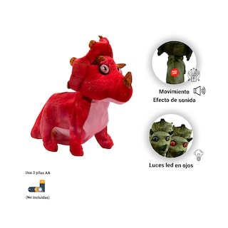 Foto 3 | Foto 3 | Dinosaurio de Peluche Importadora La Merced Triceraptors con Movimiento y Sonido color Rojo